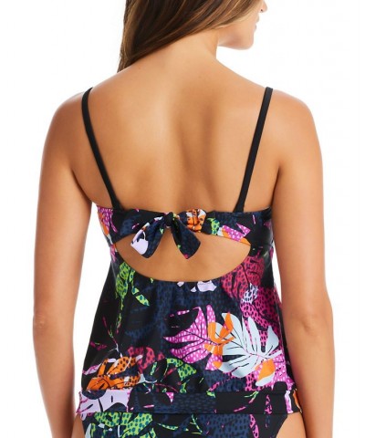 Women's Paradise Palms Convertible Tropical-Print Tankini Top Multi $36.72 Swimsuits