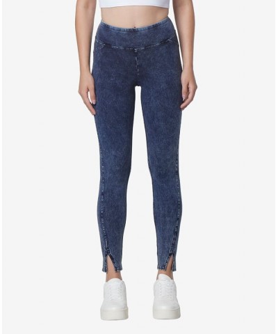 Women's High Rise 7/8 Jeggings Pant with Side Vent Navy $28.07 Pants