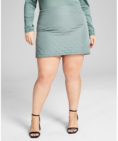 Plus Size Quilted Skirt Green $17.60 Skirts