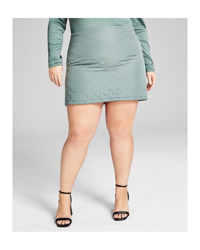 Plus Size Quilted Skirt Green $17.60 Skirts