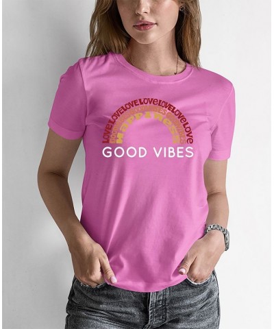 Women's Word Art Good Vibes T-Shirt Pink $19.94 Tops