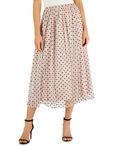 Women's Polka Dot-Mesh Pull-On A-Line Skirt Ballet/anne Black $41.95 Skirts