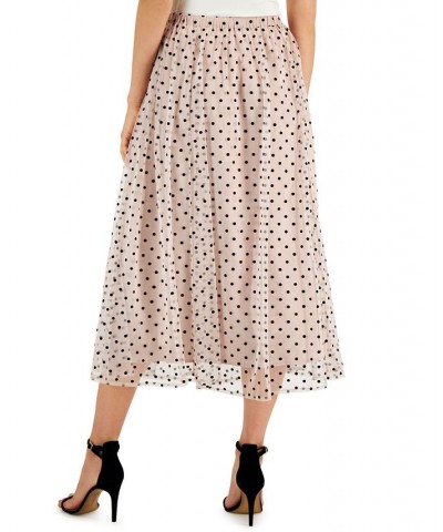 Women's Polka Dot-Mesh Pull-On A-Line Skirt Ballet/anne Black $41.95 Skirts