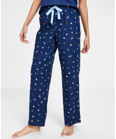 Cotton Printed Straight Leg Pajama Pants Peace Sign Toss $11.99 Sleepwear