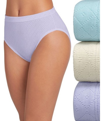 Elance Cotton French Cut Underwear 3-Pk 1541 Extended Sizes Purple $9.84 Panty