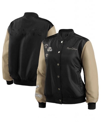 Women's Black New Orleans Saints Bomber Full-Snap Jacket Black $43.68 Jackets