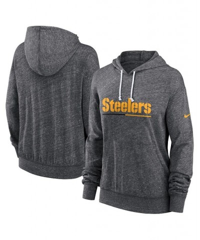 Women's Heathered Charcoal Pittsburgh Steelers Team Spirit Gym Vintage-Like Pullover Hoodie Gray $35.70 Sweatshirts