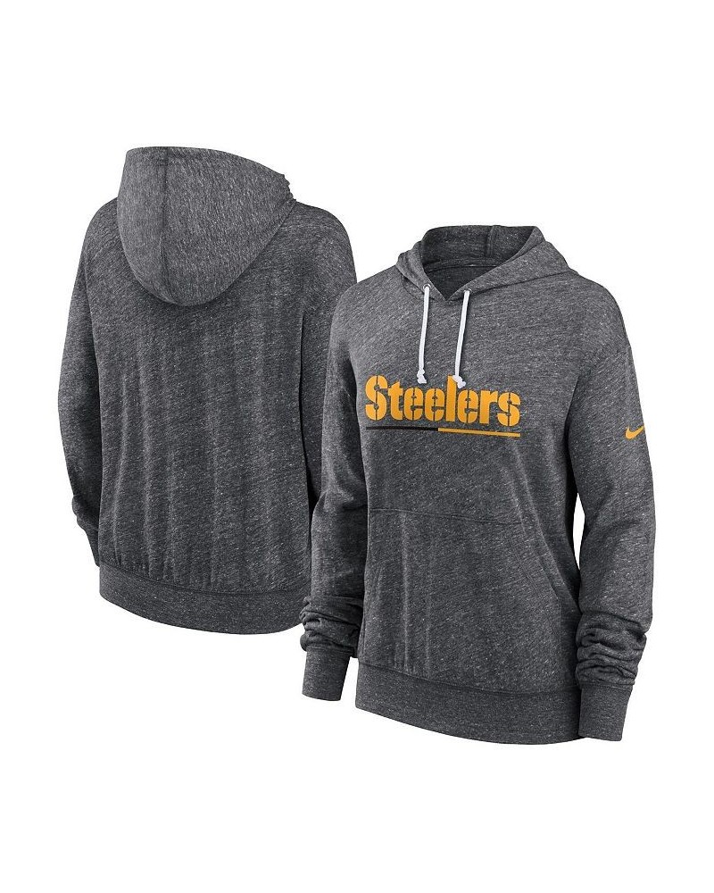 Women's Heathered Charcoal Pittsburgh Steelers Team Spirit Gym Vintage-Like Pullover Hoodie Gray $35.70 Sweatshirts