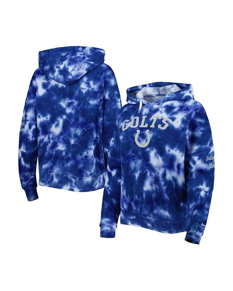 Women's Royal Indianapolis Colts Cloud Dye Fleece Pullover Hoodie Royal $40.00 Sweatshirts