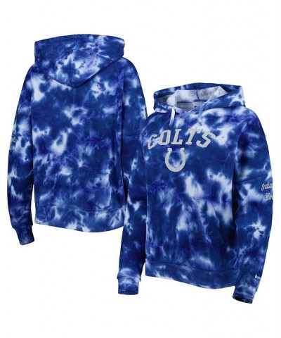 Women's Royal Indianapolis Colts Cloud Dye Fleece Pullover Hoodie Royal $40.00 Sweatshirts