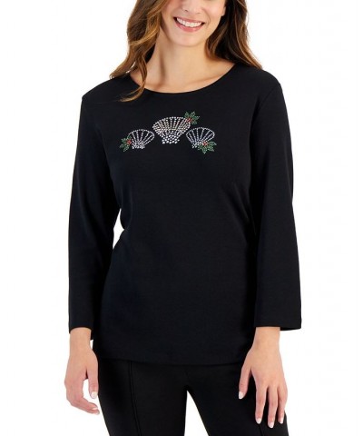 Women's Holiday Beach Top Deep Black Shells $11.88 Tops