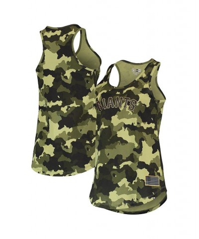 Women's Green San Francisco Giants 2022 MLB Armed Forces Day Camo Racerback Tank Top Green $20.00 Tops