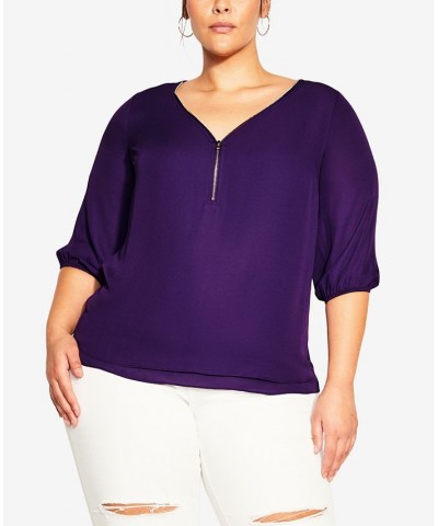 Trendy Plus Size Sexy Fling Elbow Sleeve Top Petunia $34.45 Tops