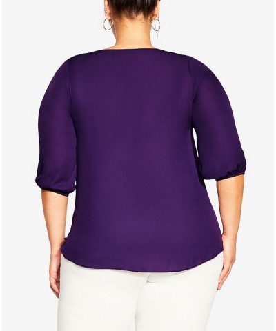 Trendy Plus Size Sexy Fling Elbow Sleeve Top Petunia $34.45 Tops