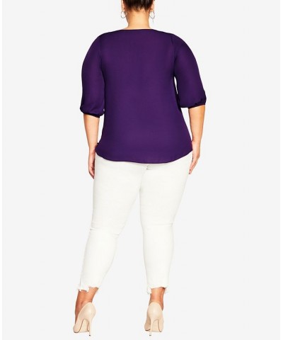 Trendy Plus Size Sexy Fling Elbow Sleeve Top Petunia $34.45 Tops