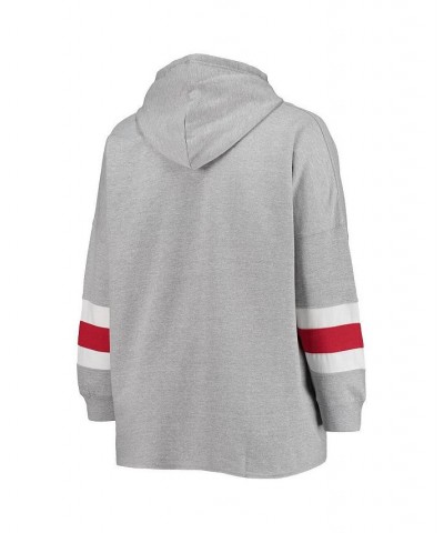 Women's Heathered Gray Alabama Crimson Tide Plus Size Sleeve Stripe Pullover Hoodie Heathered Gray $42.11 Sweatshirts