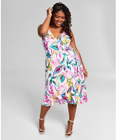 Plus Size Sleeveless Wrap Midi Dress Barbados Orchid $18.29 Dresses