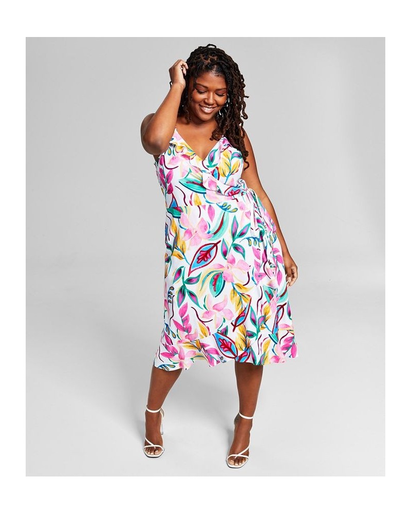 Plus Size Sleeveless Wrap Midi Dress Barbados Orchid $18.29 Dresses