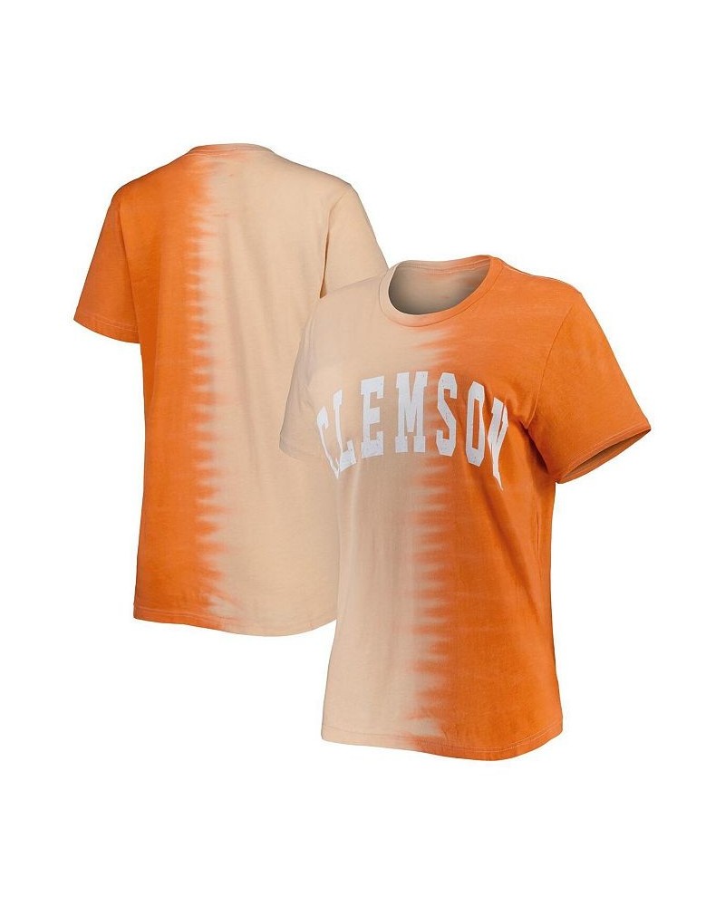 Women's Orange Clemson Tigers Find Your Groove Split-Dye T-shirt Orange $28.99 Tops