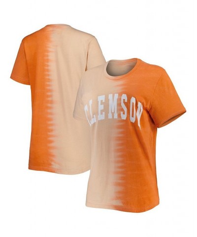 Women's Orange Clemson Tigers Find Your Groove Split-Dye T-shirt Orange $28.99 Tops