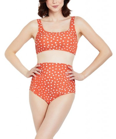 2-Pc. Beach Bump™ High-Waisted Maternity Swimsuit Orange Dot Print $33.06 Swimsuits