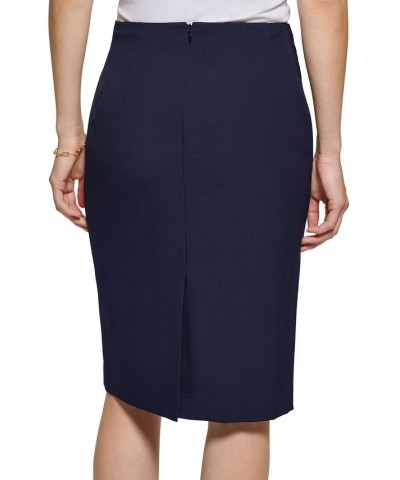 Women's Logo Bar Pencil Skirt Classic Navy $47.52 Skirts