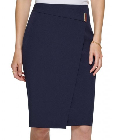 Women's Logo Bar Pencil Skirt Classic Navy $47.52 Skirts