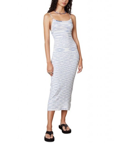 Women's Open-Back Knit Slip Dress Blue $18.53 Dresses