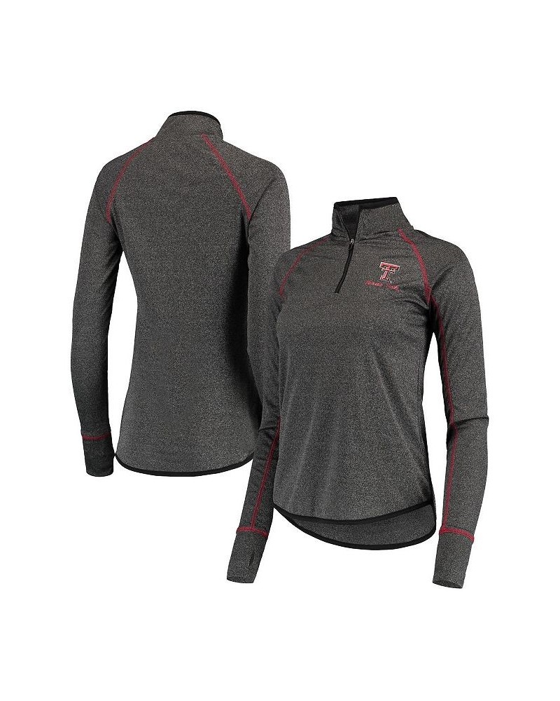 Women's Black Texas Tech Red Raiders Stingray Raglan Quarter-Zip Top Black $25.00 Tops