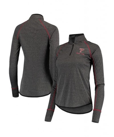 Women's Black Texas Tech Red Raiders Stingray Raglan Quarter-Zip Top Black $25.00 Tops