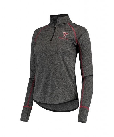 Women's Black Texas Tech Red Raiders Stingray Raglan Quarter-Zip Top Black $25.00 Tops