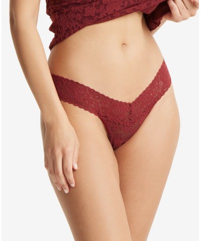 Women's Daily Lace Low Rise Thong 771001 Shiraz Red $19.04 Panty