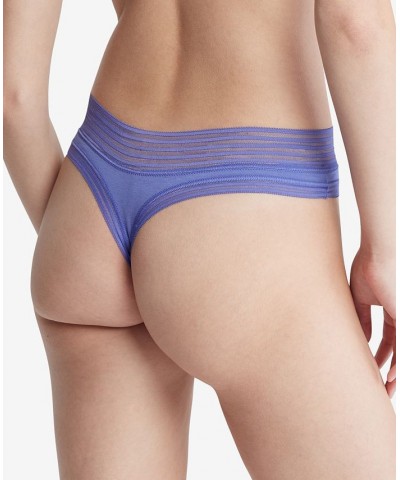 Striped-Waist Thong Underwear QD3670 Purple $10.45 Panty