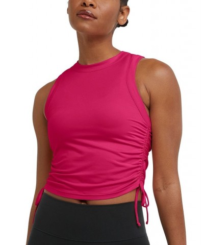 Women's Soft Touch Ruched Tank Top Strawberry Rouge $19.35 Tops