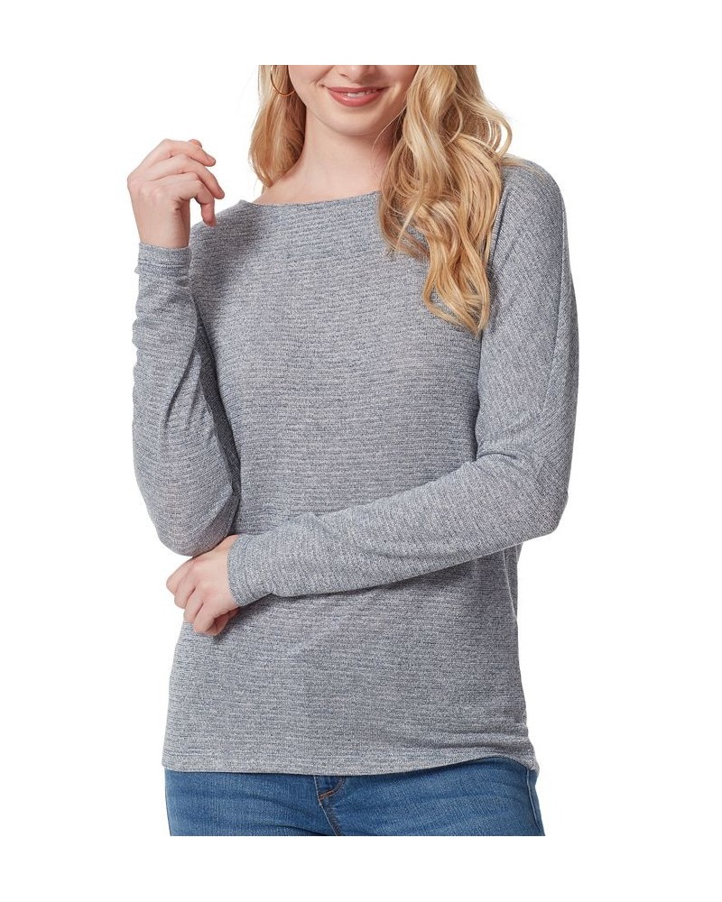 Women's Giana Long-Sleeve Boatneck Top Blue $26.85 Tops