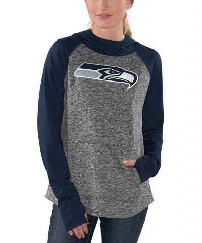 Women's Seattle Seahawks Championship Ring Pullover Hoodie Heather Gray-College Navy $35.09 Sweatshirts