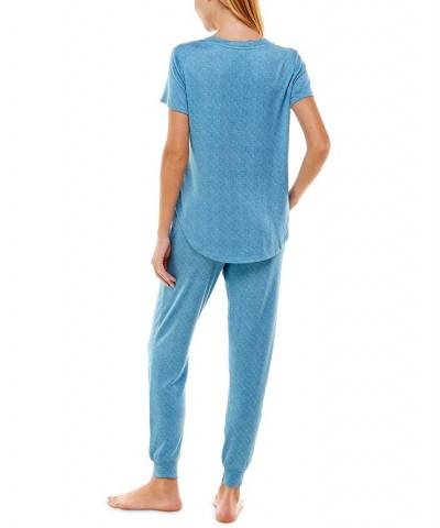 V-Neck T-Shirt & Jogger Pants Pajama Set Niagara Space Dye $12.90 Sleepwear