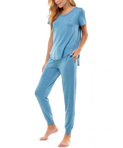 V-Neck T-Shirt & Jogger Pants Pajama Set Niagara Space Dye $12.90 Sleepwear