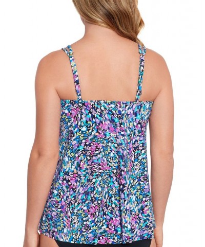 Women's Princess-Seam Hi-Low Tankini Top Dancing Colors $42.24 Swimsuits