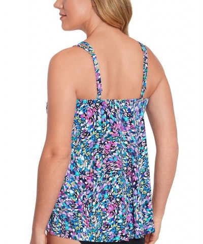 Women's Princess-Seam Hi-Low Tankini Top Dancing Colors $42.24 Swimsuits