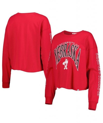 Women's Scarlet Nebraska Huskers Parkway Ii Cropped Long Sleeve T-shirt Scarlet $22.96 Tops