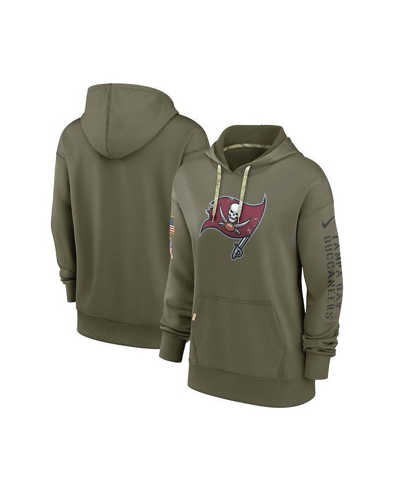 Women's Olive Tampa Bay Buccaneers 2022 Salute To Service Performance Pullover Hoodie Olive $45.10 Sweatshirts