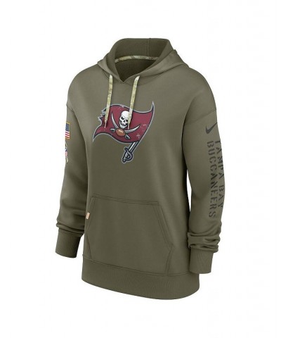 Women's Olive Tampa Bay Buccaneers 2022 Salute To Service Performance Pullover Hoodie Olive $45.10 Sweatshirts