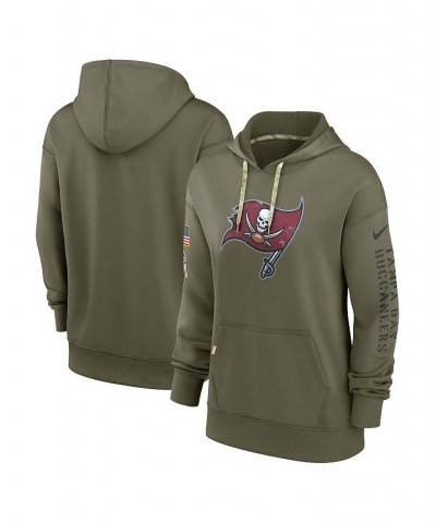 Women's Olive Tampa Bay Buccaneers 2022 Salute To Service Performance Pullover Hoodie Olive $45.10 Sweatshirts