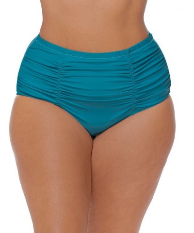 Plus Size Printed Tankini Top & Bottoms Teal $31.20 Swimsuits