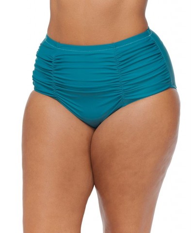 Plus Size Printed Tankini Top & Bottoms Teal $31.20 Swimsuits