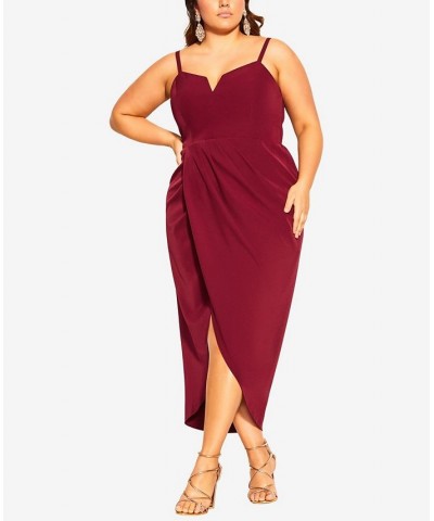 Trendy Plus Size Sassy V-Neck Dress Ruby $57.46 Dresses