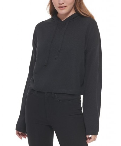 Women's Hooded Bell-Sleeve Top Black $27.40 Sweatshirts