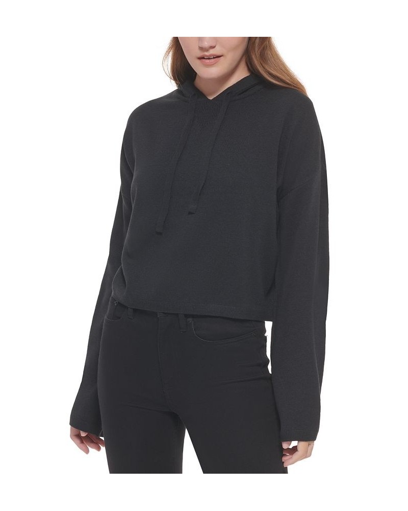 Women's Hooded Bell-Sleeve Top Black $27.40 Sweatshirts