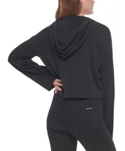 Women's Hooded Bell-Sleeve Top Black $27.40 Sweatshirts